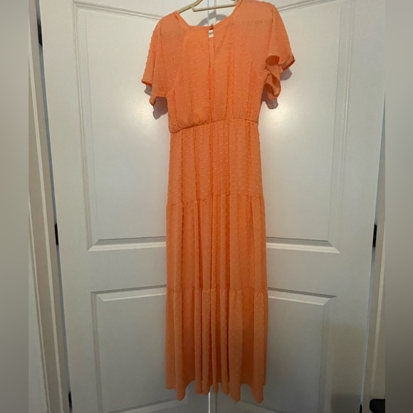 REB. in J 200 peach Maxi dress size large New with tags - Picture 3 of 7
